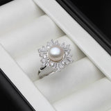 Natural Freshwater Pearl Ring 925 Silver for Women