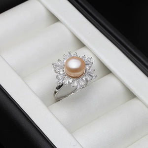 Natural Freshwater Pearl Ring 925 Silver for Women