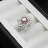 Natural Freshwater Pearl Ring 925 Silver for Women