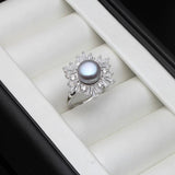 Natural Freshwater Pearl Ring 925 Silver for Women