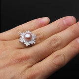 Natural Freshwater Pearl Ring 925 Silver for Women