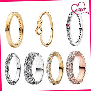 925 Silver Eternal Symbol Flower Knot My Love Ring for Women