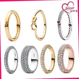 925 Silver Eternal Symbol Flower Knot My Love Ring for Women