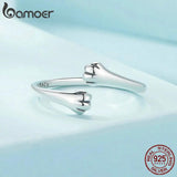 Adjustable Sterling Silver Cat Paw Ring for Pet Lover Gift