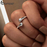 Adjustable Sterling Silver Cat Paw Ring for Pet Lover Gift