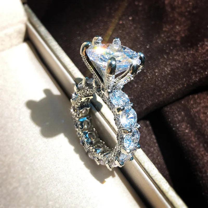 S925 Silver Rings Zircon Stone Wedding Gift Jewelry