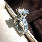 S925 Silver Rings Zircon Stone Wedding Gift Jewelry