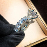 S925 Silver Rings Zircon Stone Wedding Gift Jewelry