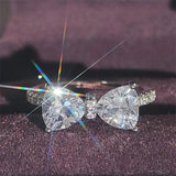 925 Sterling Silver Arrival Bows Ring for Women