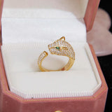 14k Wedding Leopard Crystal Rings