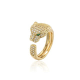 14k Wedding Leopard Crystal Rings