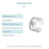 925 Silver Three Line Open Ring For Women