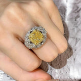 Arrival Citrine Ring Silver Zircon Diamond Wedding Engagement Couple Jewelry