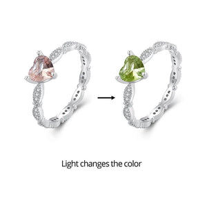 925 Silver Heart Stone Ring Band for Women Fine Jewelry Gift