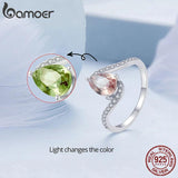 925 Silver Heart Stone Ring Band for Women Fine Jewelry Gift