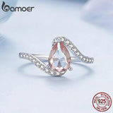 925 Silver Heart Stone Ring Band for Women Fine Jewelry Gift