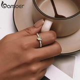 925 Silver Heart Stone Ring Band for Women Fine Jewelry Gift