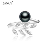 Gray Pearl Leaves Ring for Women Wedding/Party Gift