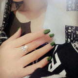 Gray Pearl Leaves Ring for Women Wedding/Party Gift