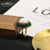 Baroque Pearl Women's Ring Adjustable Party Jewelry
