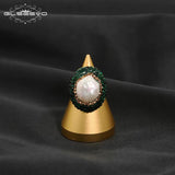 Baroque Pearl Women's Ring Adjustable Party Jewelry