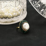 Baroque Pearl Women's Ring Adjustable Party Jewelry