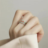 925 Silver Pink Zircon Lace Retro Ring for Women