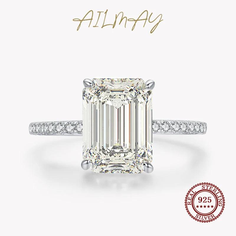 925 Silver Pagoda-Cut Zirconia Ring for Women