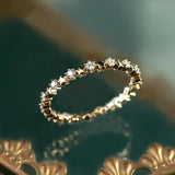 925 Silver 14K Plating Zircon Ring for Women