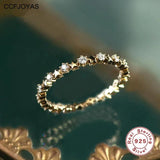 925 Silver 14K Plating Zircon Ring for Women
