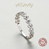 925 Silver Lucky Tree Leaf Stackable Ring for Women Anniversary Gift