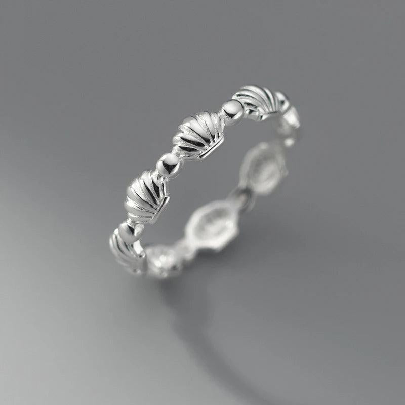 925 Sterling Silver Sea Shells Ring For Women Fine Jewelry