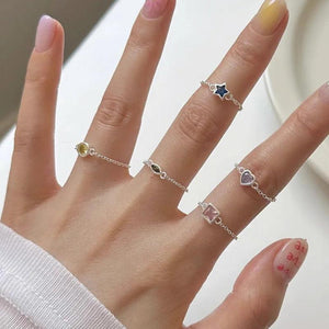 925 Silver Zircon Ring for Women, Ins Jewelry
