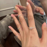 925 Silver Zircon Ring for Women, Ins Jewelry