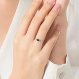 925 Silver Rhombus Zirconia Opening Ring Sparkling Adjustable Ring