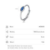 925 Silver Rhombus Zirconia Opening Ring Sparkling Adjustable Ring