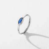 925 Silver Rhombus Zirconia Opening Ring Sparkling Adjustable Ring