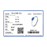 925 Silver Rhombus Zirconia Opening Ring Sparkling Adjustable Ring