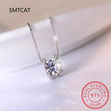 1-2CT Moissanite Necklace Brilliant Round Diamond Hollow Love Pendant Necklace