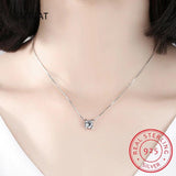 1-2CT Moissanite Necklace Brilliant Round Diamond Hollow Love Pendant Necklace