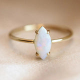 Opal 925 Sterling Silver Rings For Women Minimalist 18K Rings Wedding Party Enga