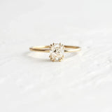 925 Silver Round Zircon Crystal Ring Women Cubic Zirconia Leaf Loop Ring