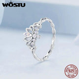 925 Silver Lotus Flower Fire Opal Crown Ring for Women