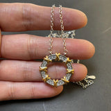 925 Silver Necklace 3.2 Moissanite Zircon Engagement Wedding