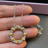 925 Silver Necklace 3.2 Moissanite Zircon Engagement Wedding