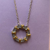 925 Silver Necklace 3.2 Moissanite Zircon Engagement Wedding