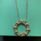 925 Silver Necklace 3.2 Moissanite Zircon Engagement Wedding