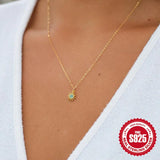 Turquoise Sunflower Pendant Necklace for Women
