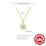 Turquoise Sunflower Pendant Necklace for Women