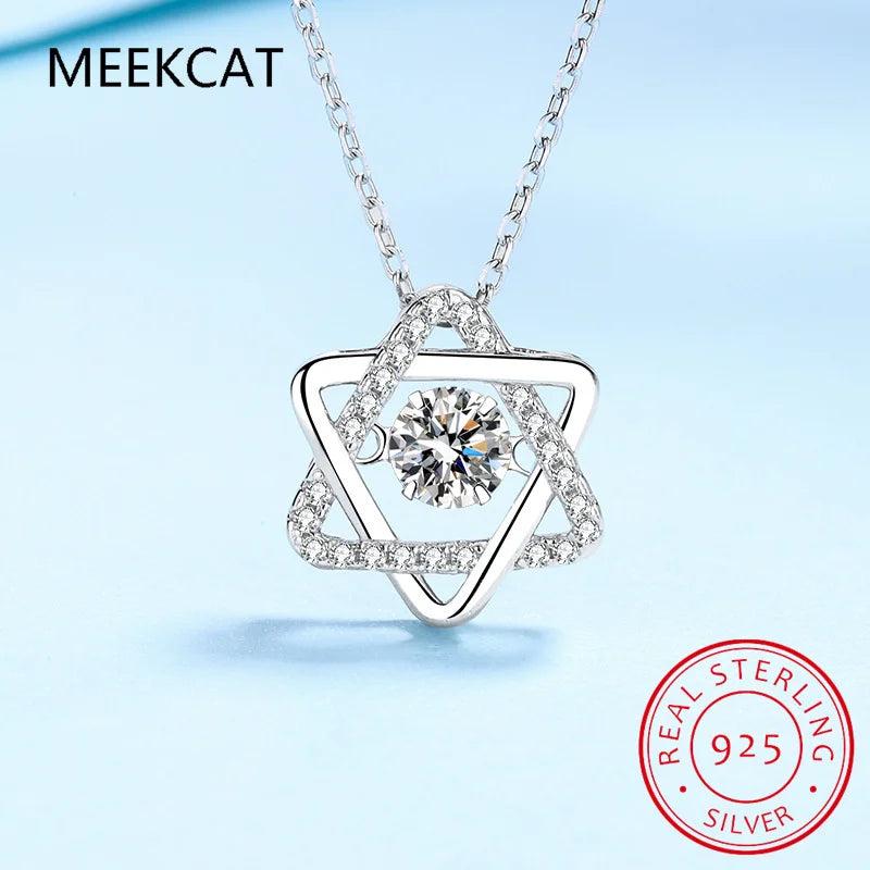 Star Of David 3ct Moissanite Necklace Pendant For Women